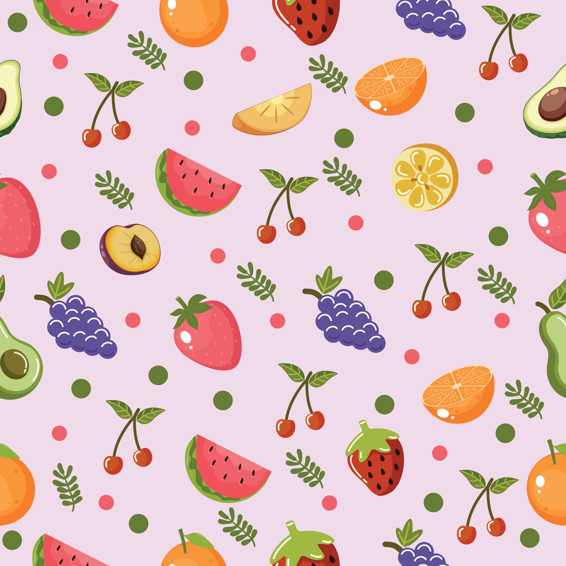 Seamless Fruit pattern Pro Vector