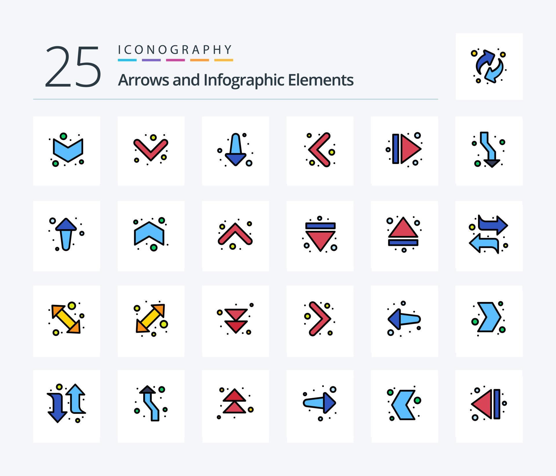 Arrow 25 Line Filled icon pack including up. arrow. multimedia. down. up Stock Free
