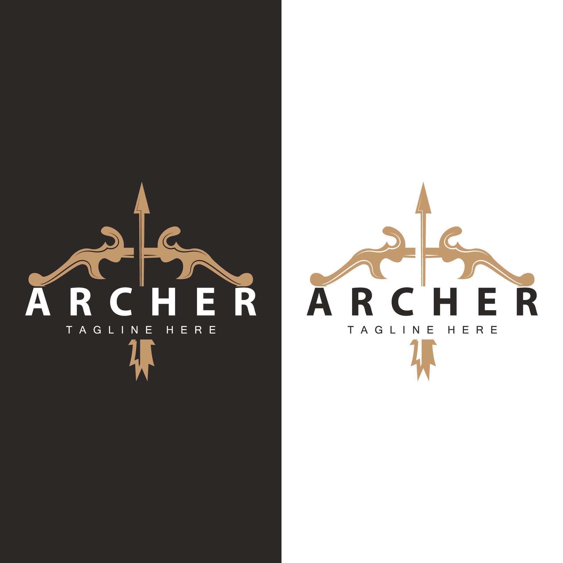 Archer logo vector vintage design old inspiration archer tool arrow template brand Stock Free