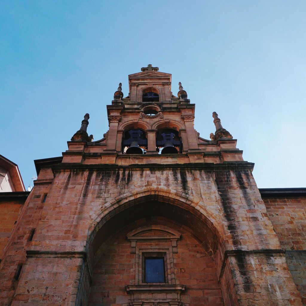 church architecture in Bilbao city spain travel destination Stock Free