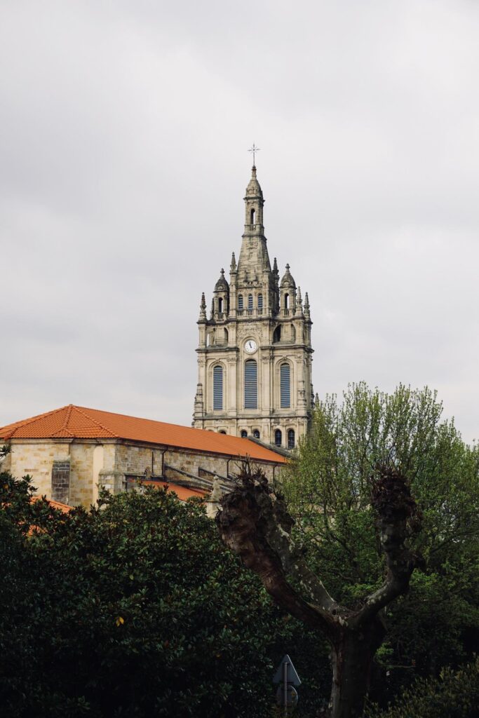 church architecture in Bilbao city Spain travel destination Stock Free