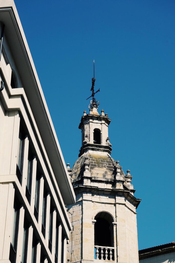 church architecture in Bilbao city spain travel destination Stock Free