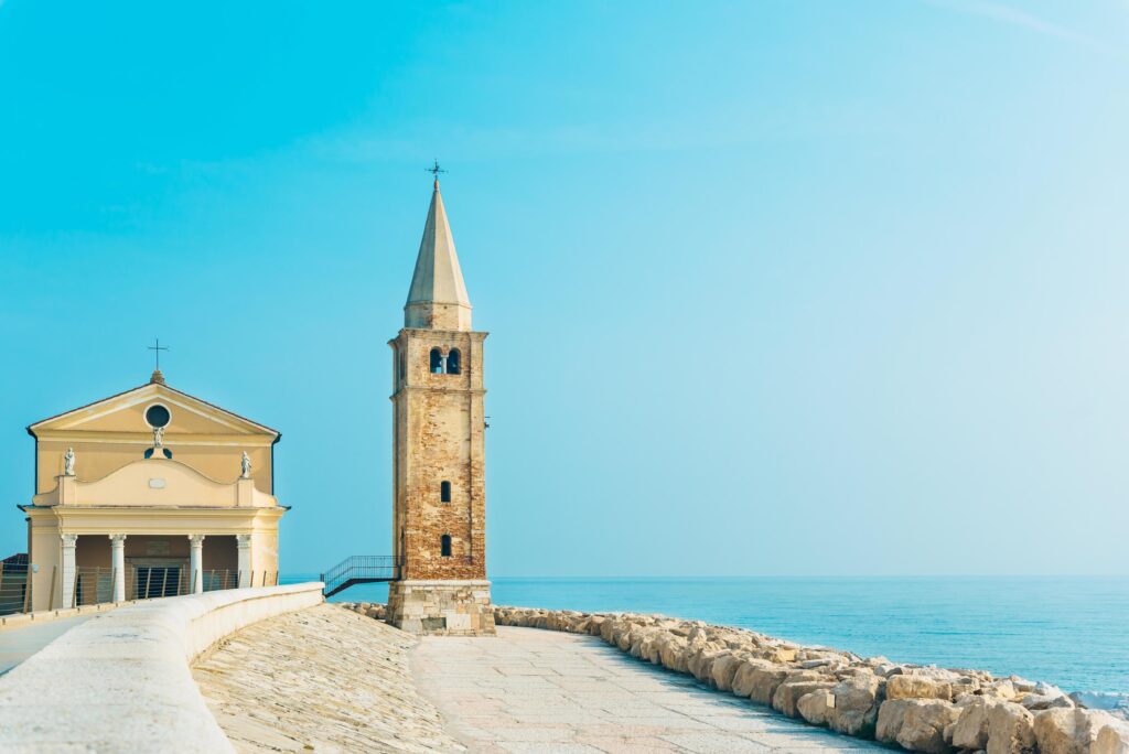 Church of Our Lady of the Angel on the beach of Caorle Italy Stock Free