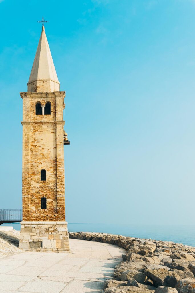 Church of Our Lady of the Angel on the beach of Caorle Italy Stock Free