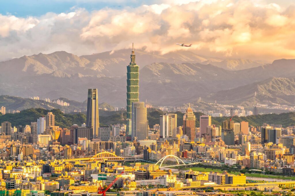 City of Taipei skyline at twilight Stock Free