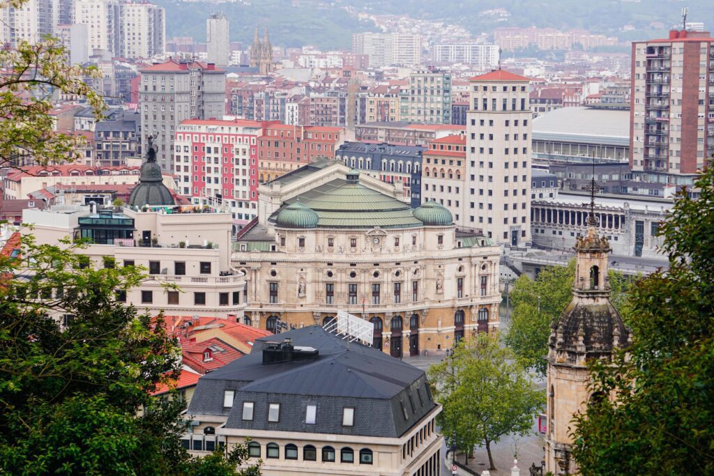 city view from Bilbao city Spain, travel destinations Stock Free