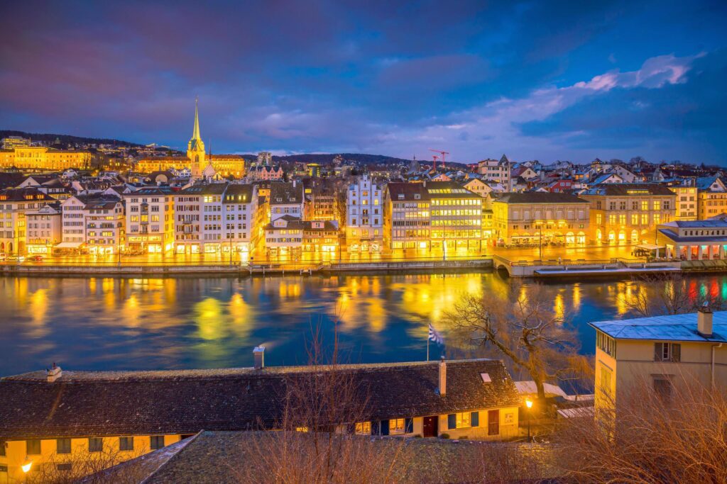 Cityscape of downtown Zurich in Switzerland Stock Free