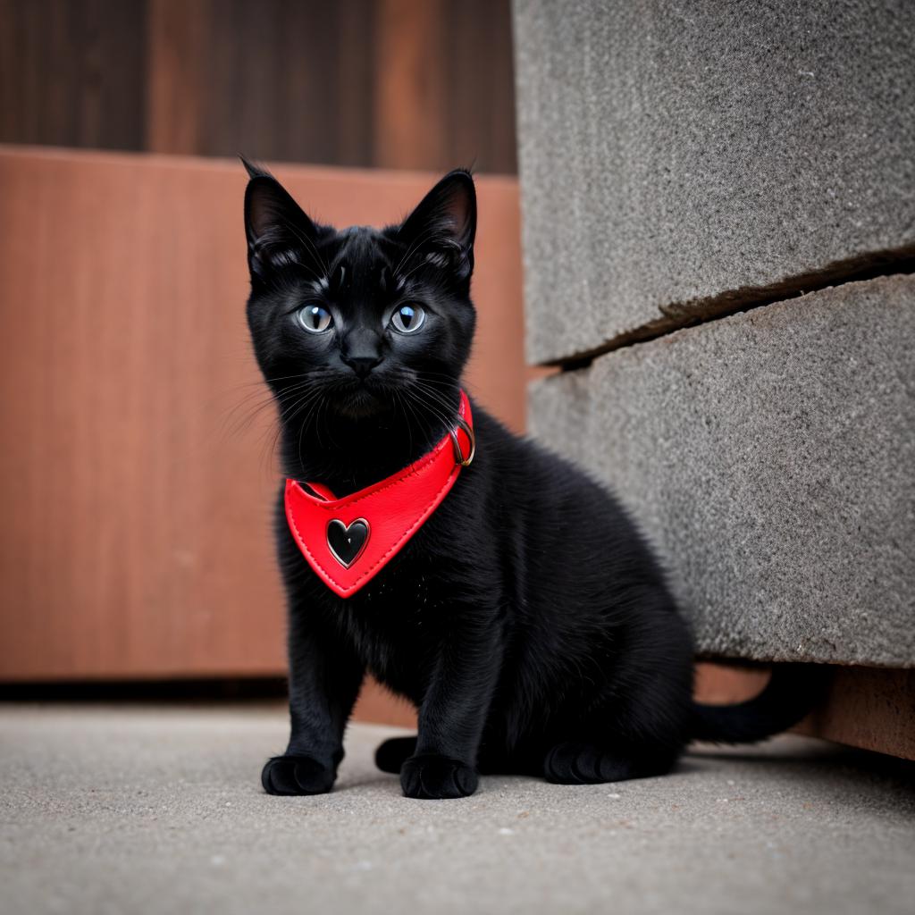 Gatita negra tierna collar by @ai_generated