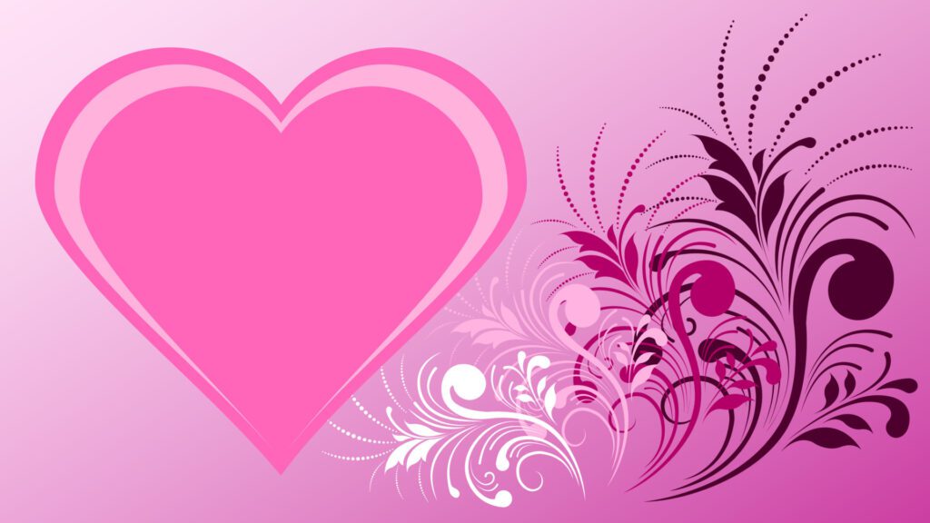 Heart floral pattern romantic pink background Free Vector and Free SVG