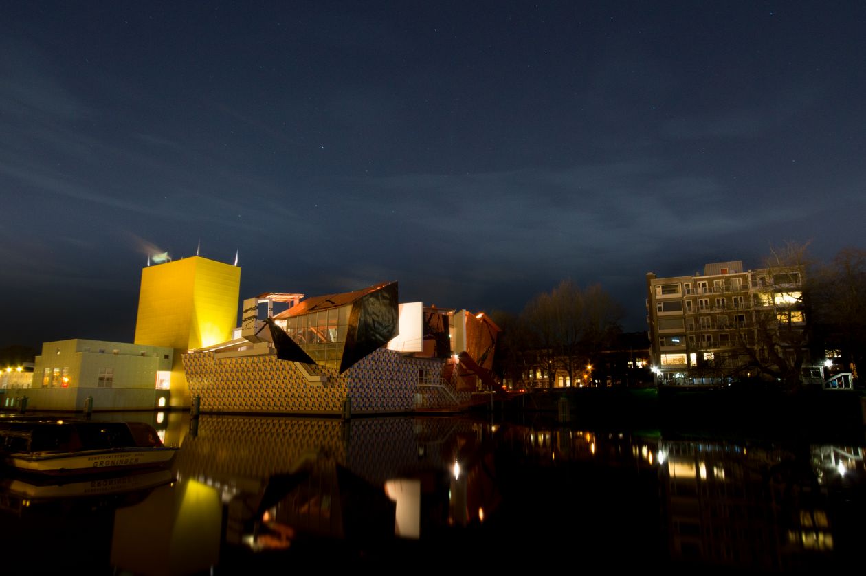 Groninger museum at night Stock Free