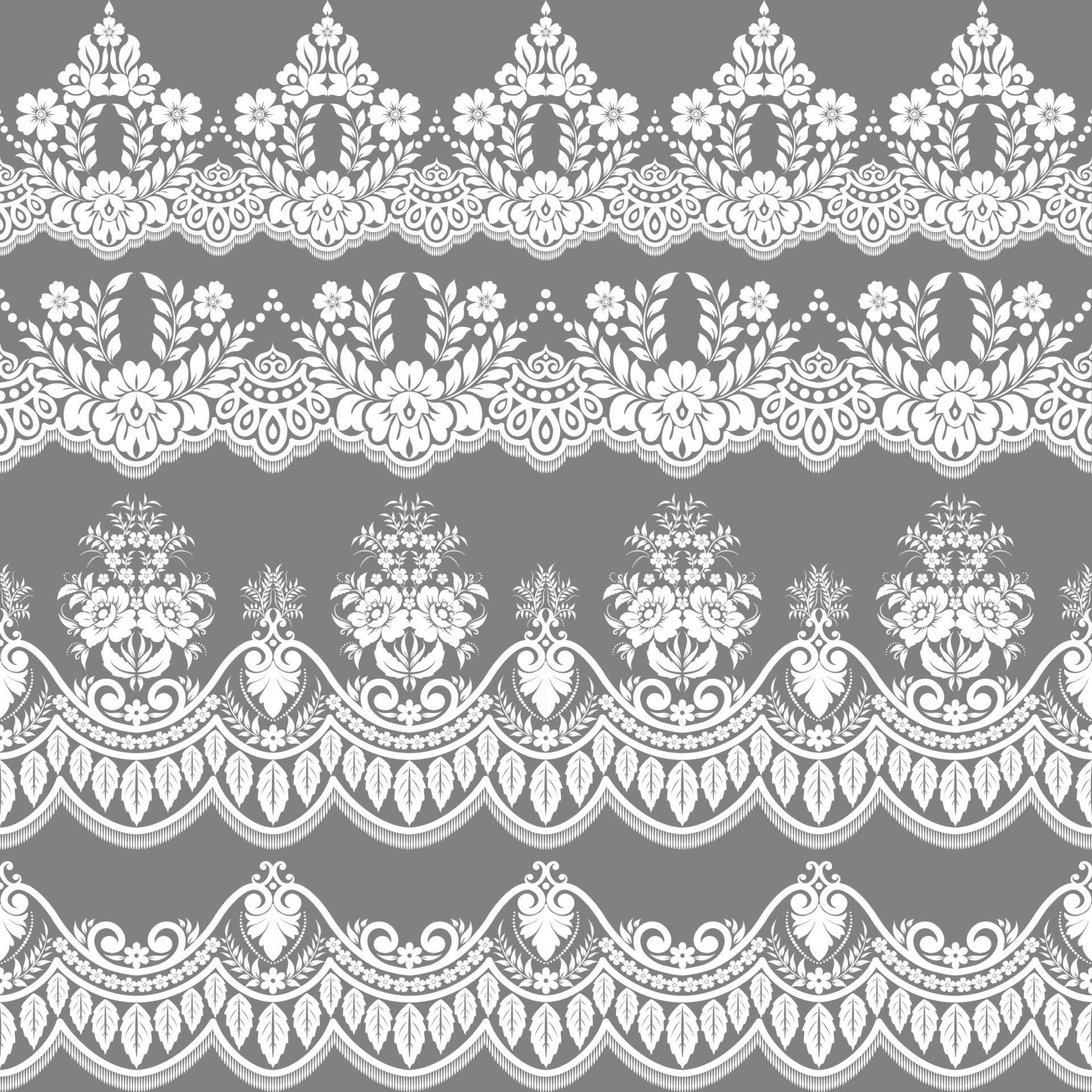 Lace Borders. Vertical Seamless Pattern. Free Vector