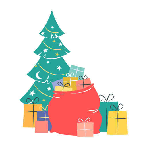 Christmas, tree, gifts illustration