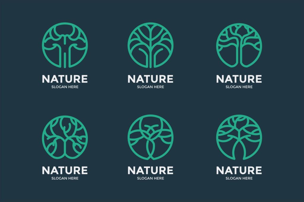 modern minimalist tree logo collection Stock Free