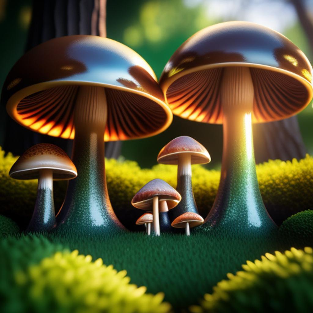 Mushrooms in the english by @ai_generated