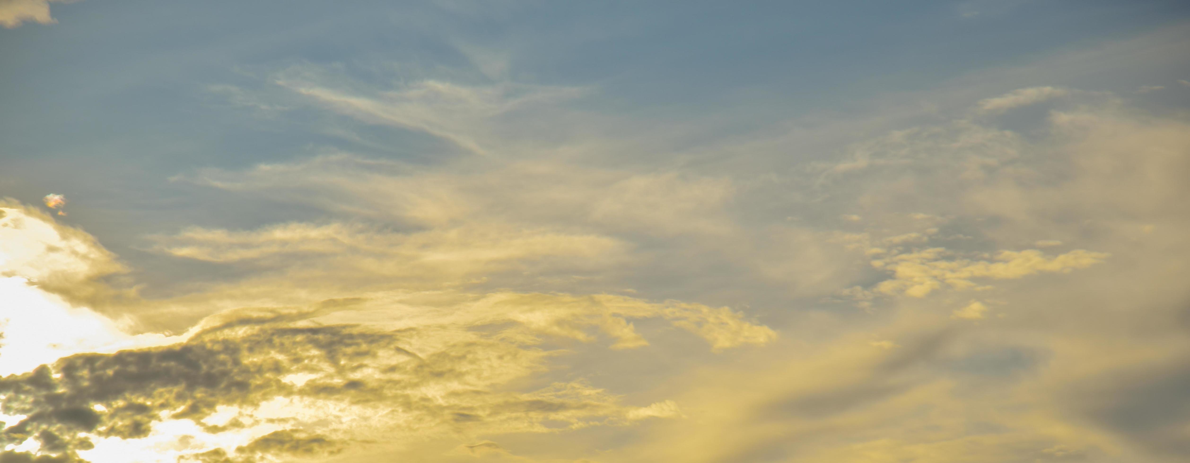 Sky background with cloud. Nature abstract,Yellow sky with some clouds Gives a feeling of bright, open, and airy Stock Free