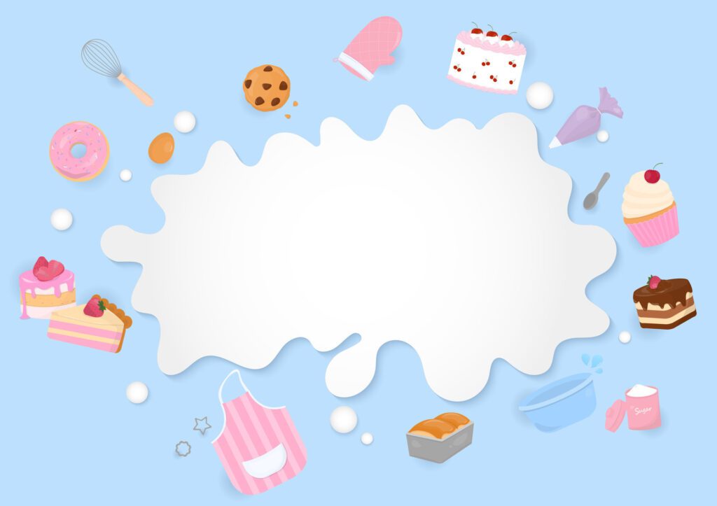 Bakery and water splash background Free Vector