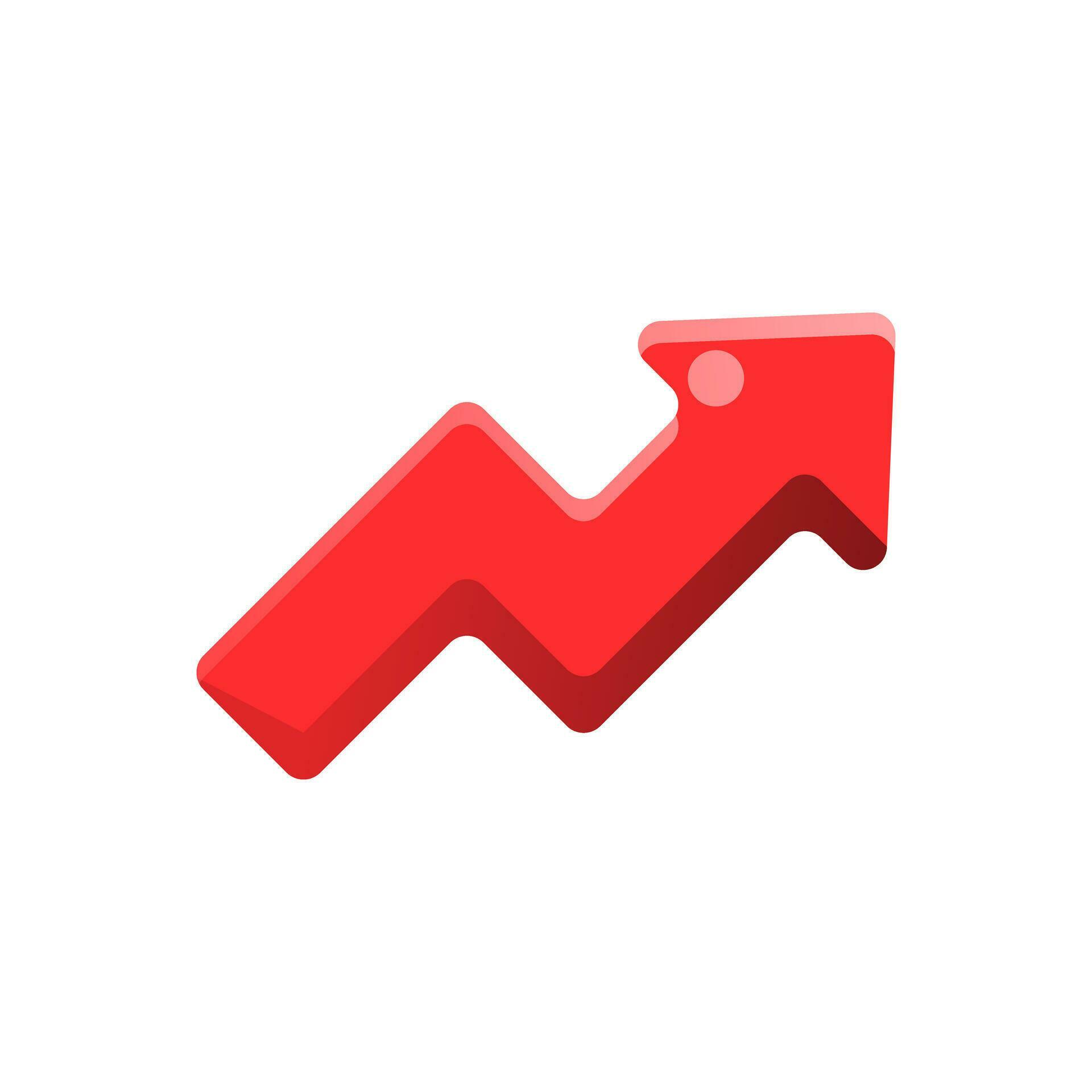 Up Arrow Red Flat Icon Stock Free