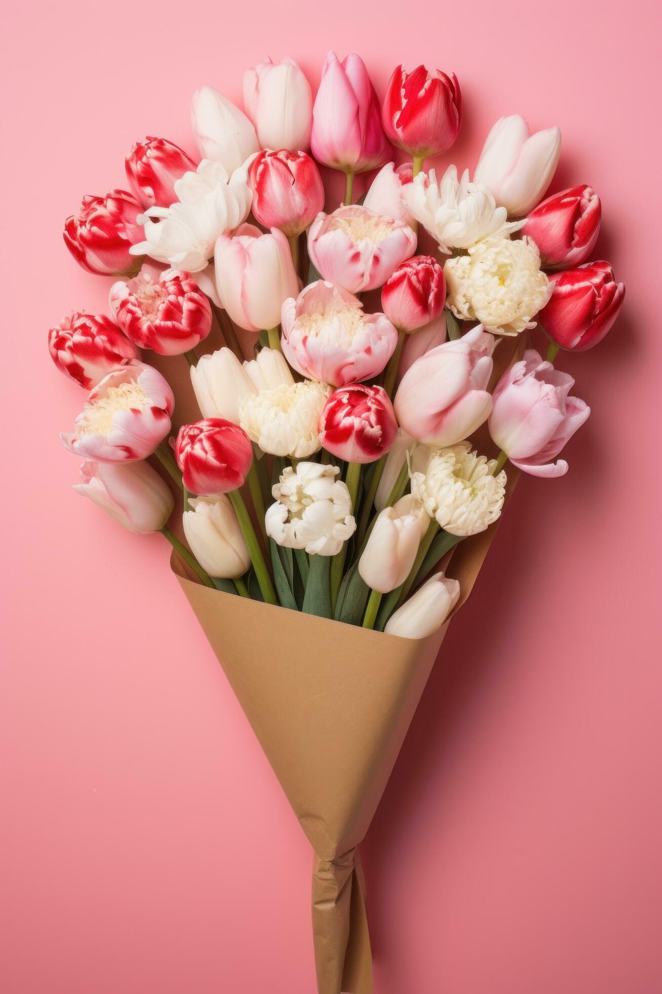 Pink flower bouquet background Stock Free