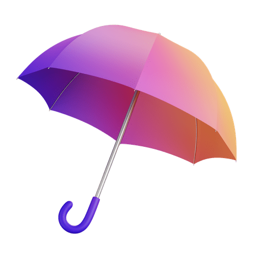 Umbrella, rain, protection 3D illustration