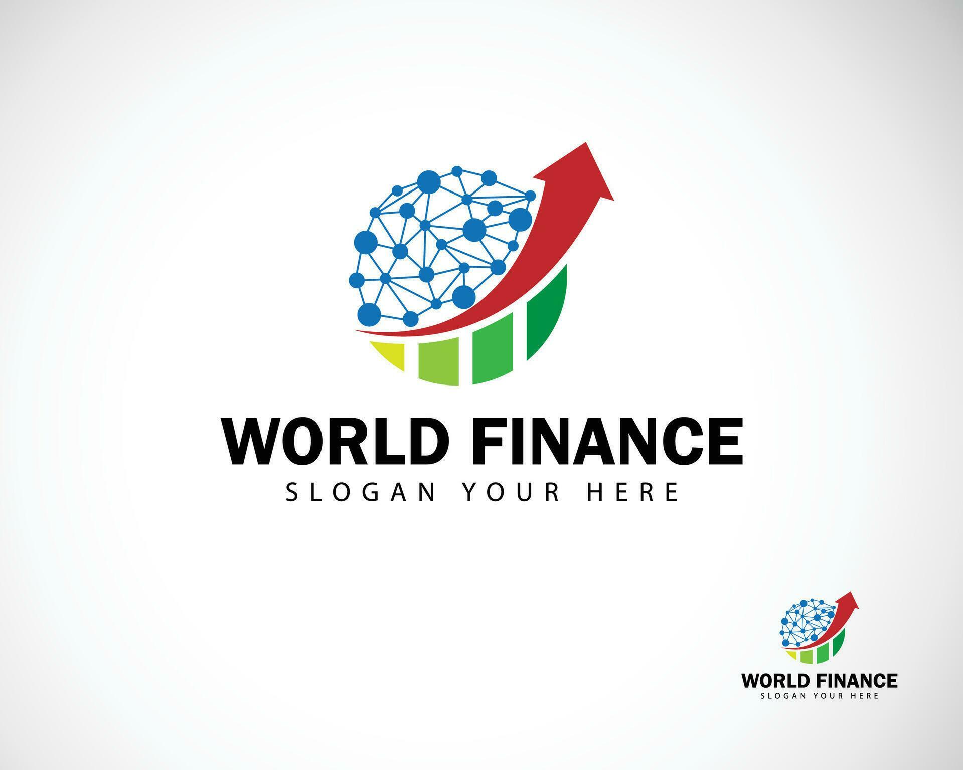 world finance logo creative technology connect growth diagram symbol arrow investment Stock Free