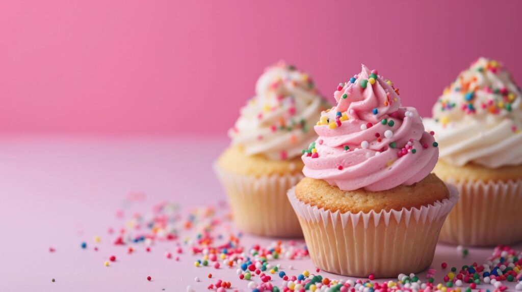 cupcakes advertisment background with copy space Free Photo