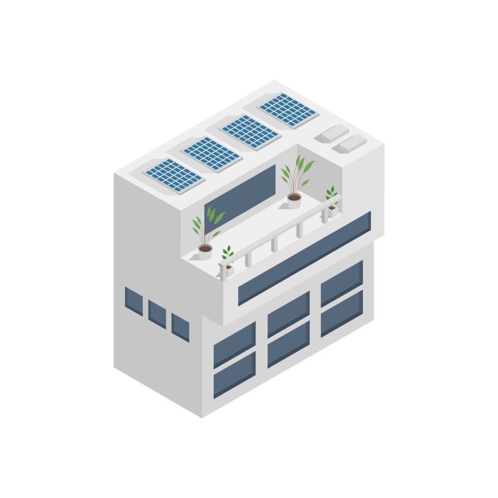 Modern isometric house on white background Free Vector