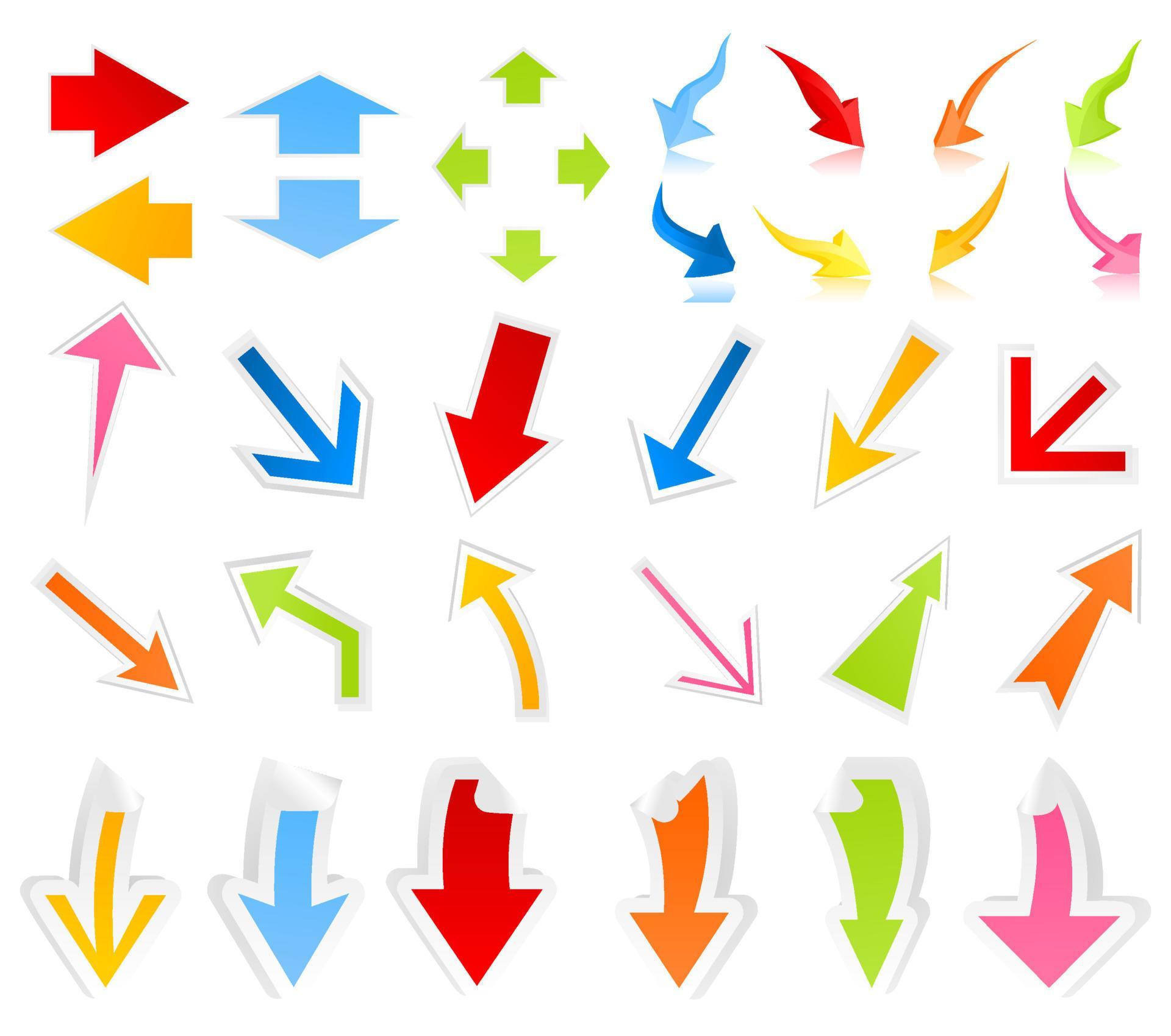 Collection of arrows for web design. A vector illustration Stock Free and Free SVG