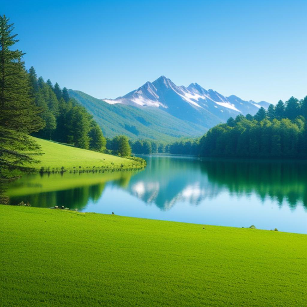 Background, Green grass mountain by @ai_generated