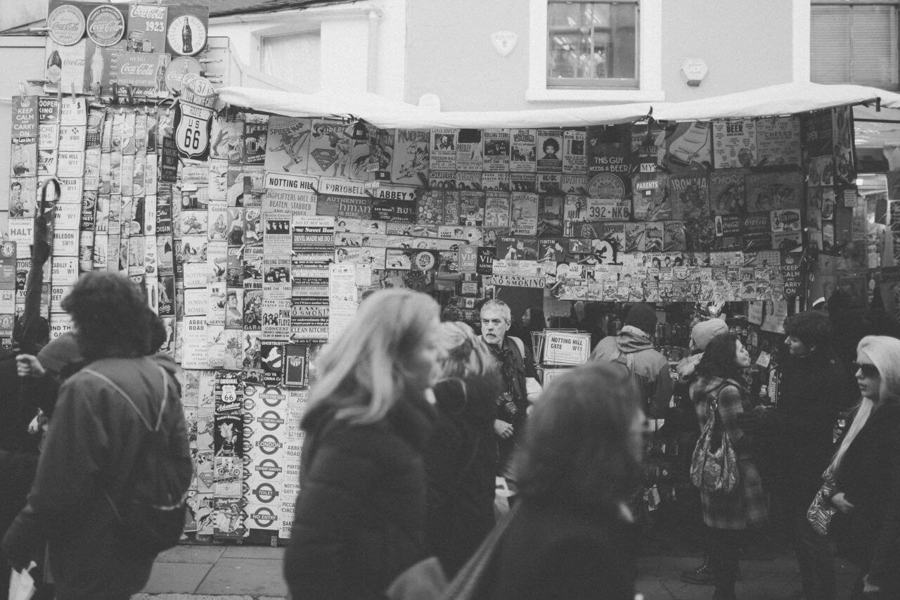 Street Vendor Sign Black White Stock Free