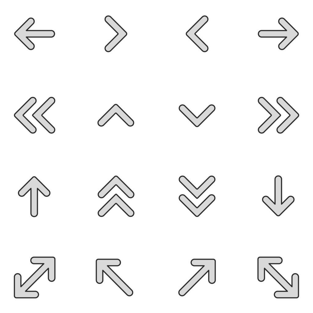 Arrows Filled Line Icon Set Stock Free and Free SVG