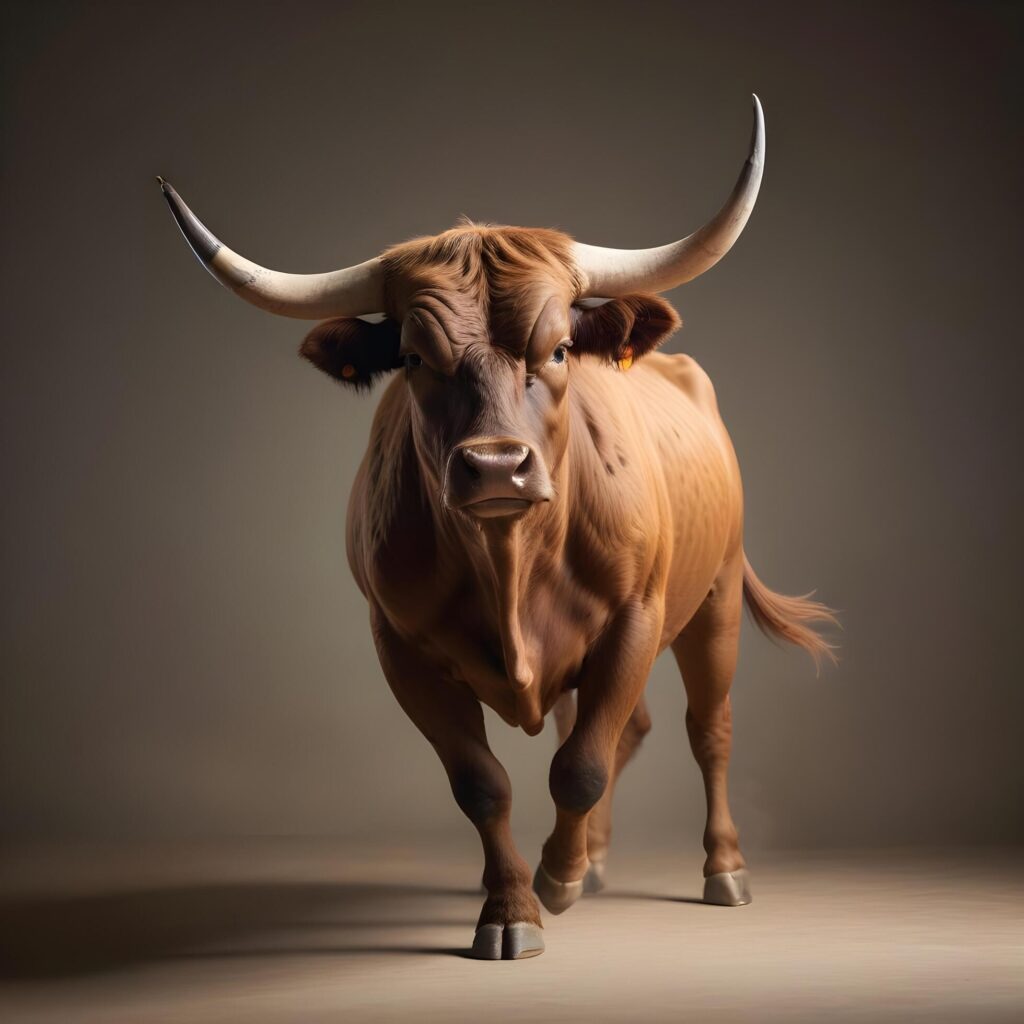 Bull portrait lite background Stock Free