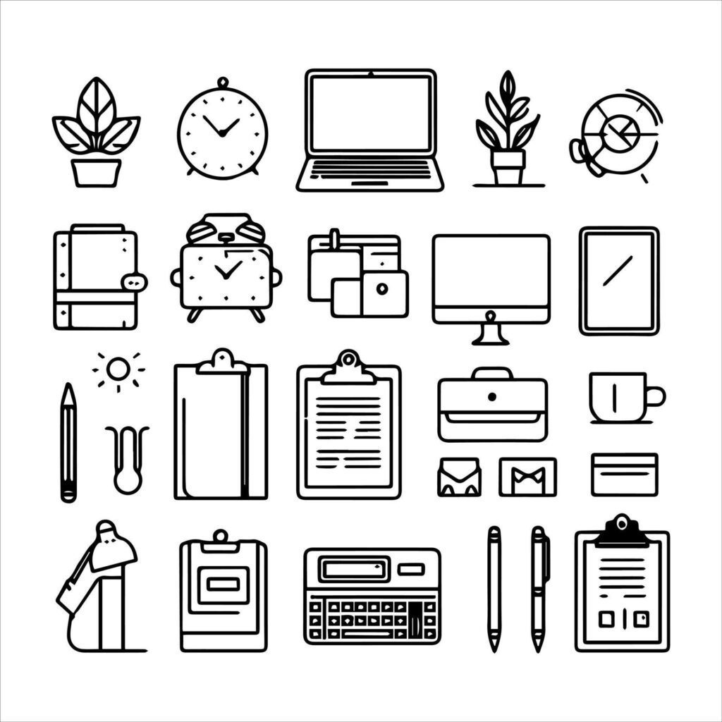 Business icon set Stock Free