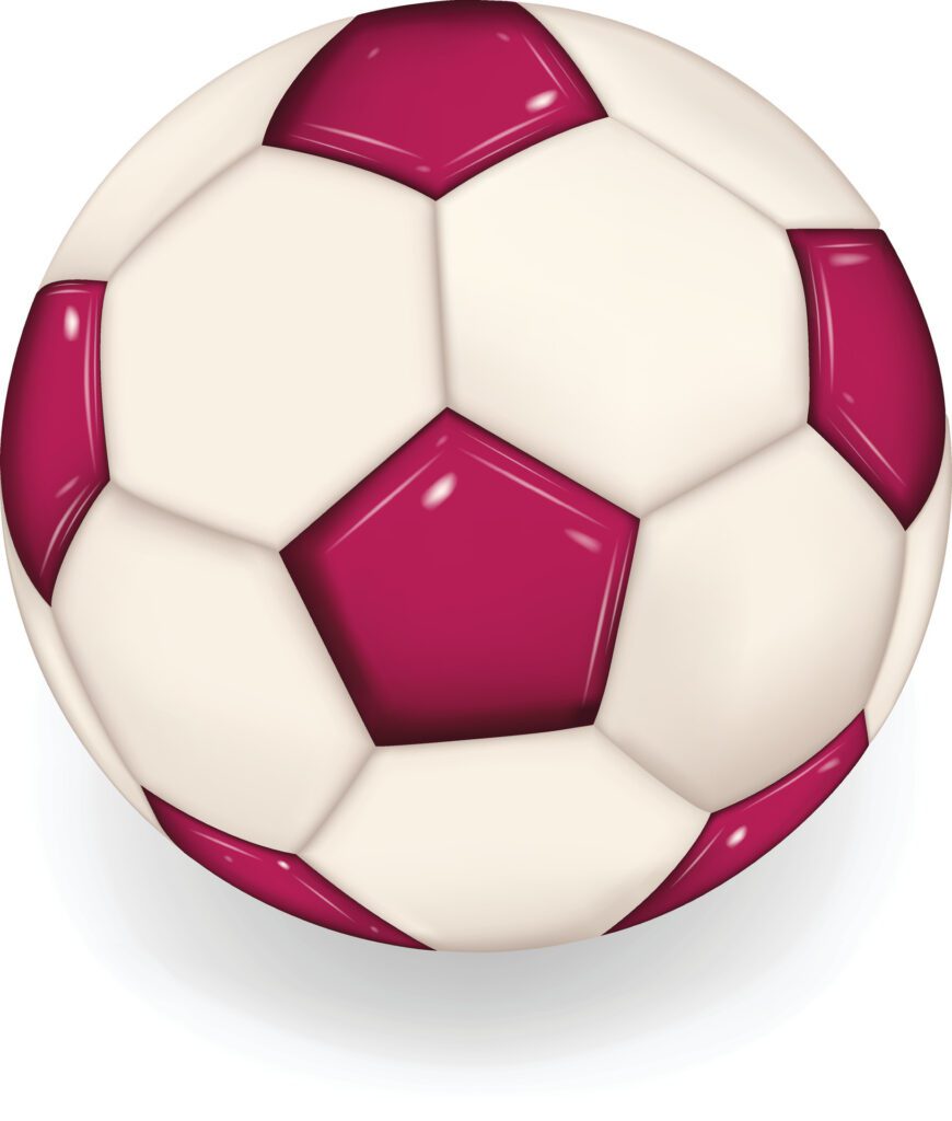 World football cup 2022 with realistic 3d soccer ball. Qatar flag colors on white background Free Vector