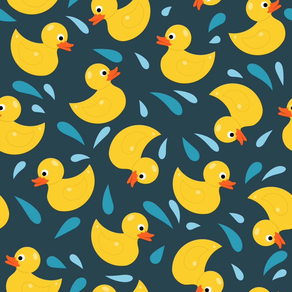 Rubber duck toy seamless pattern Free Vector