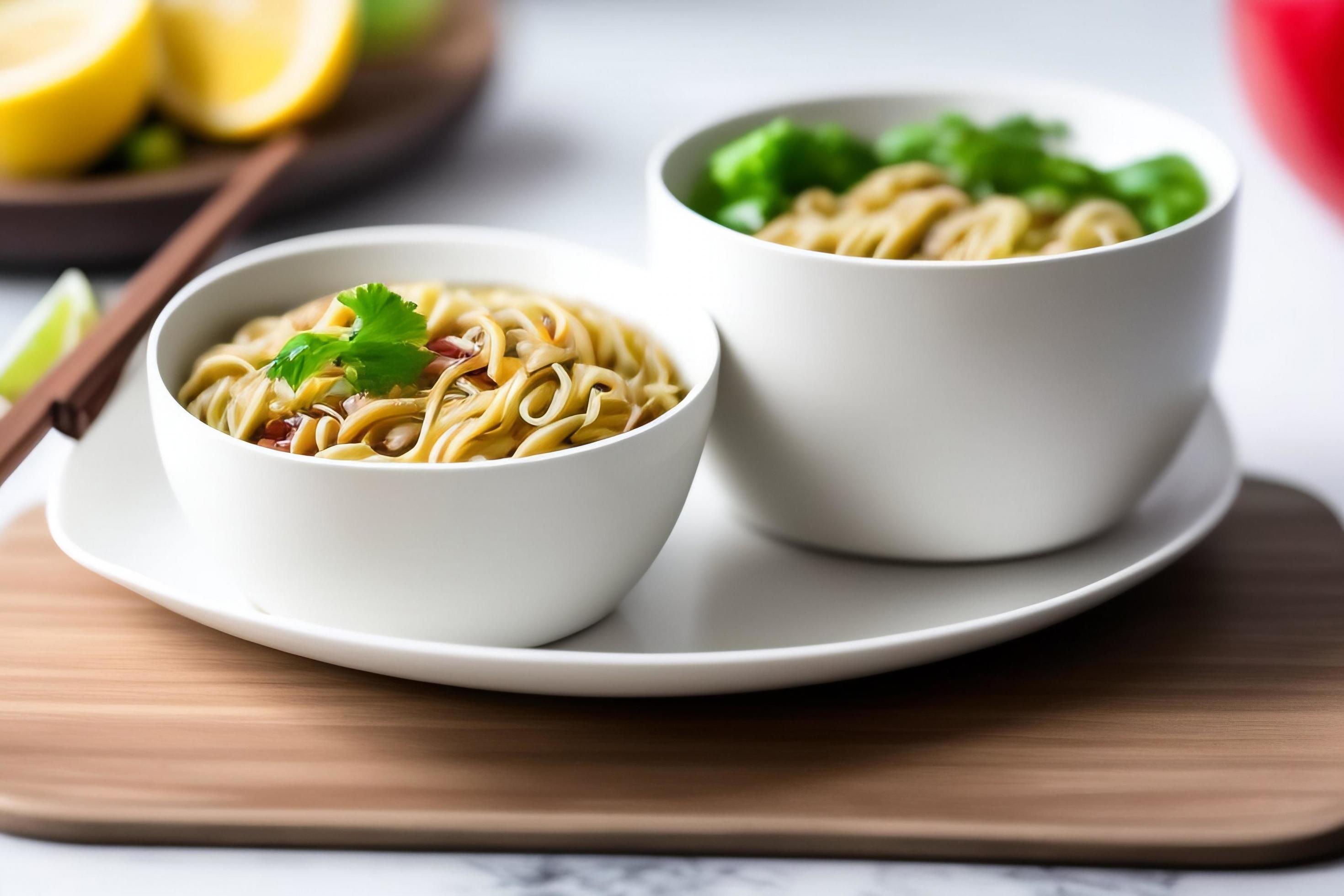 Delicious noodles. Fast food meal with appetizing pasta and chopsticks. Stock Free