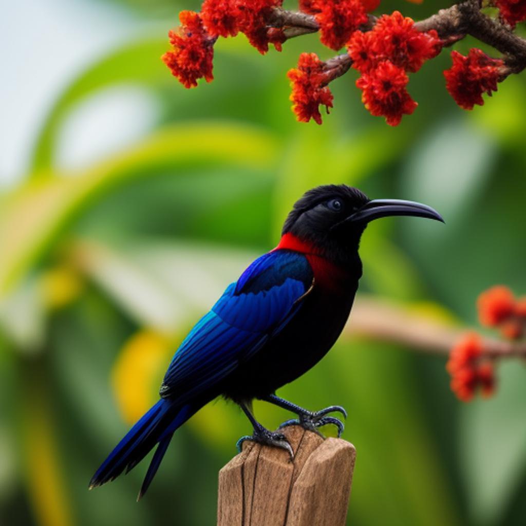 Tui bird with a by @ai_generated