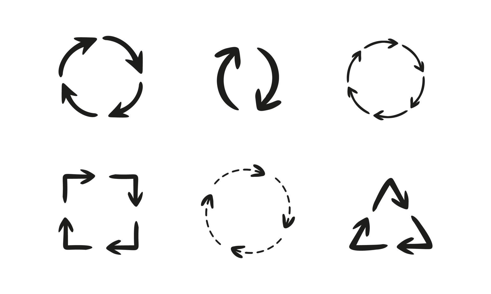 Circular Arrows Icon Set Stock Free