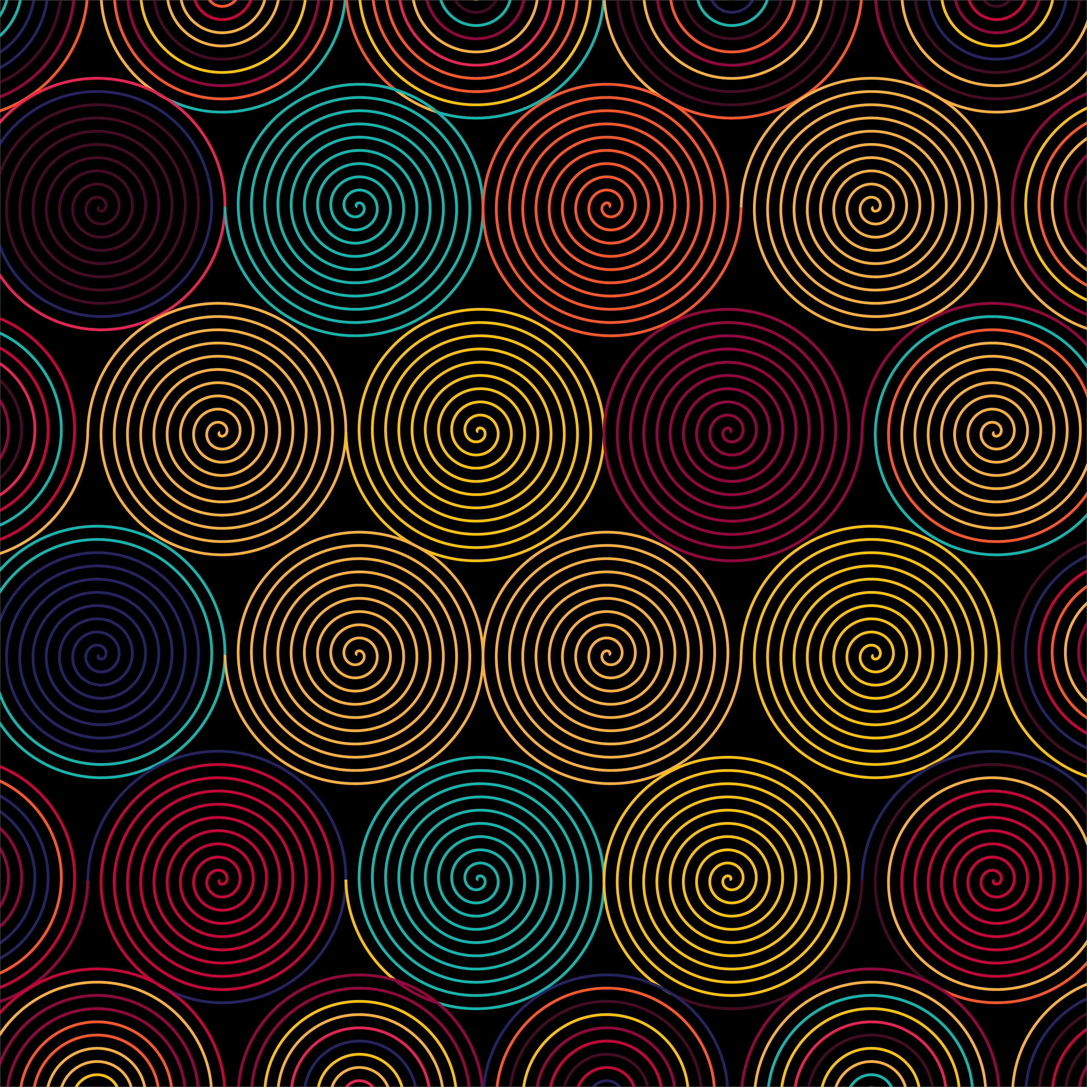 Abstract colorful circular lines pattern Free Vector