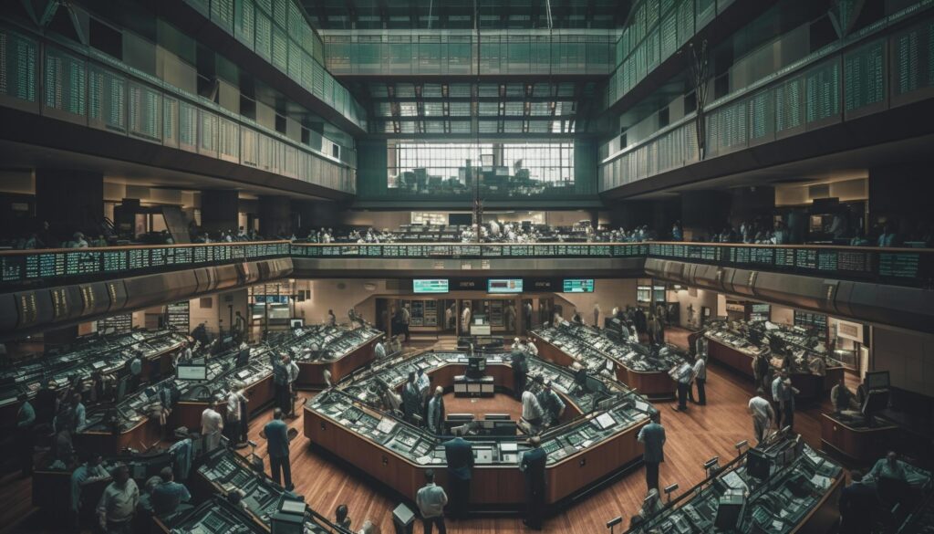 Inside modern library, men work at table, reflecting city life generated by AI Stock Free