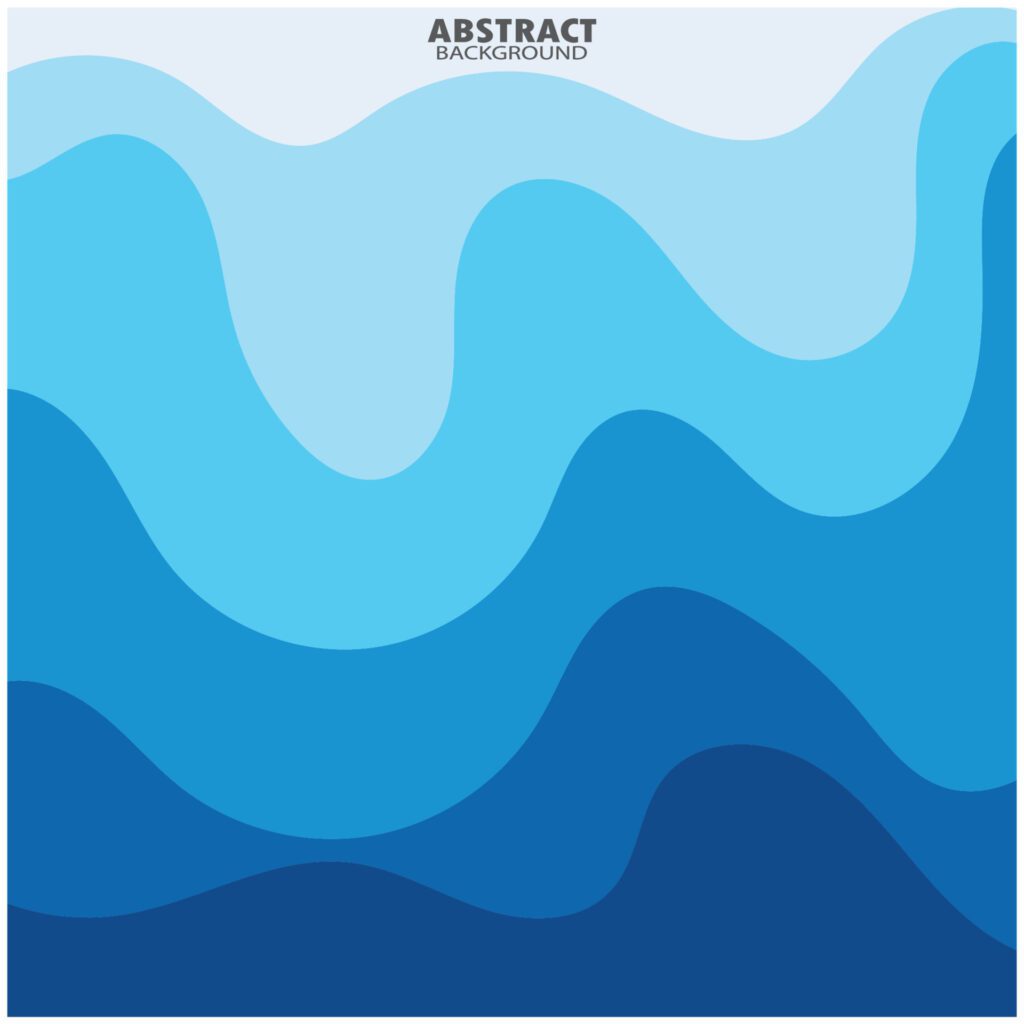 ABSTRACT WAVE BACKGROUND DESIGN WITH BLUE COMBINATION VECTOR Free Vector