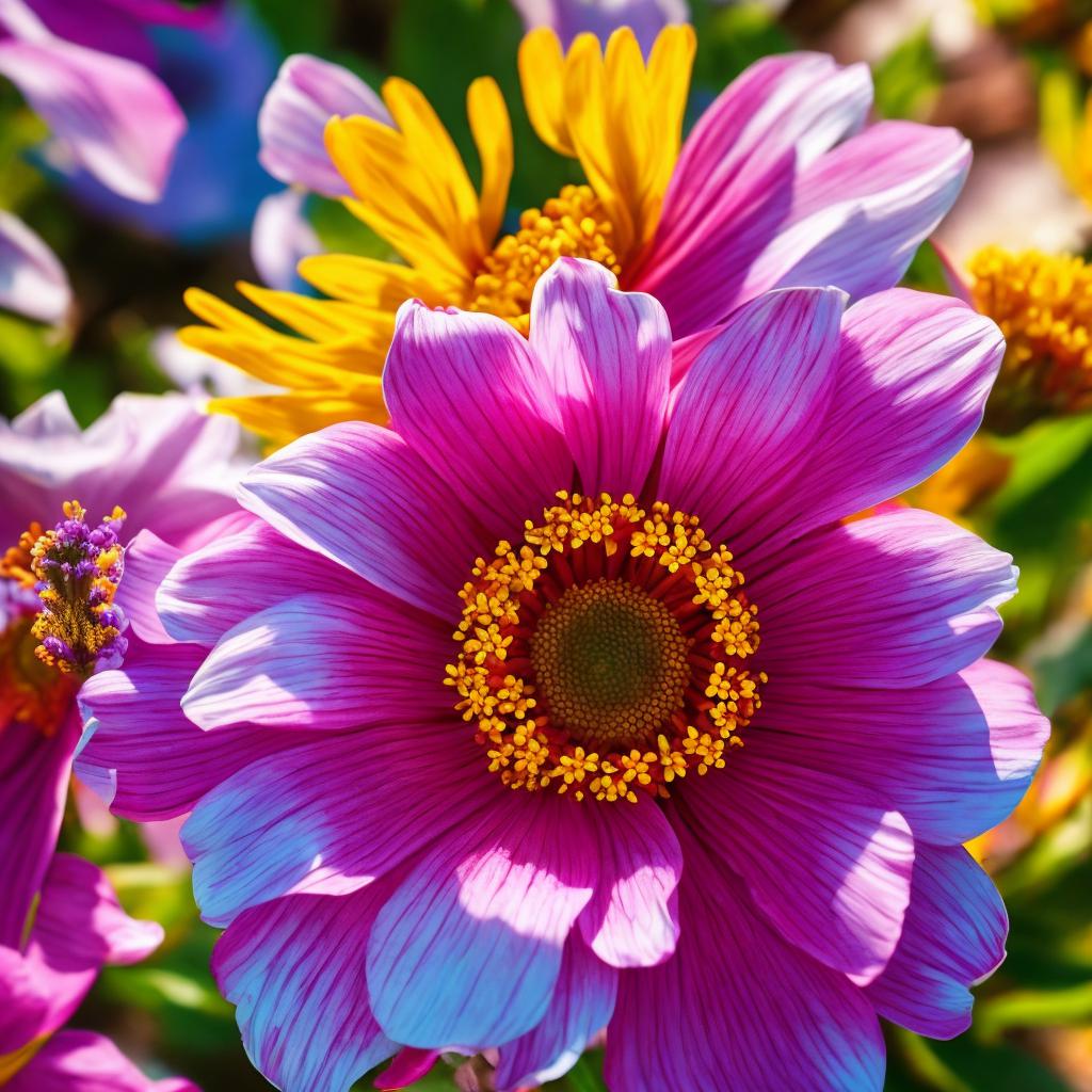 “Vibrant macro floral shot, by @ai_generated