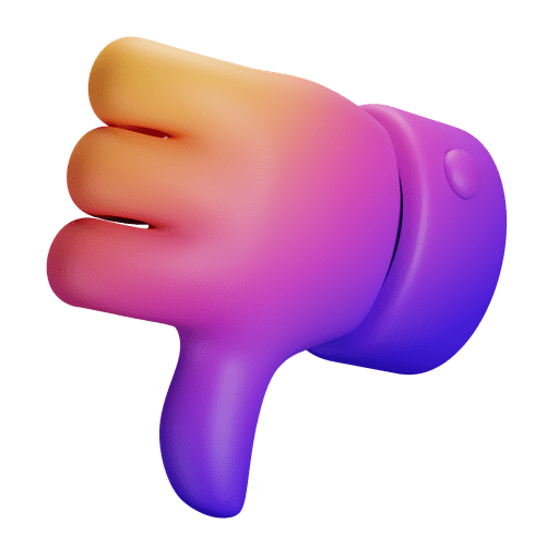 Thumb, down, thumbs down 3D illustration