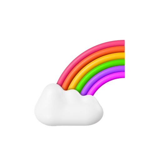 Rainbow, cloud 3D illustration