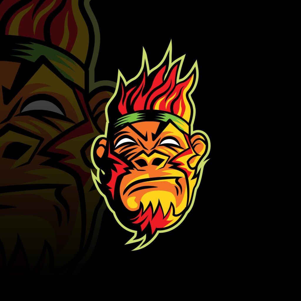 Red Monkey Head Mascot Logo Stock Free