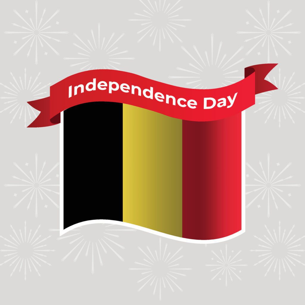 Belgium Wavy Flag Independence Day Banner Background Free Vector