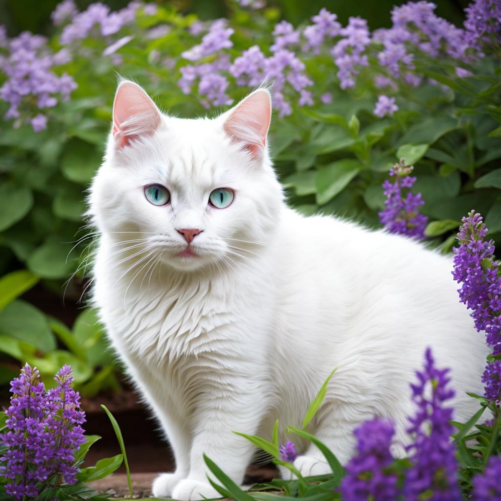 Cute white cat in by @ai_generated