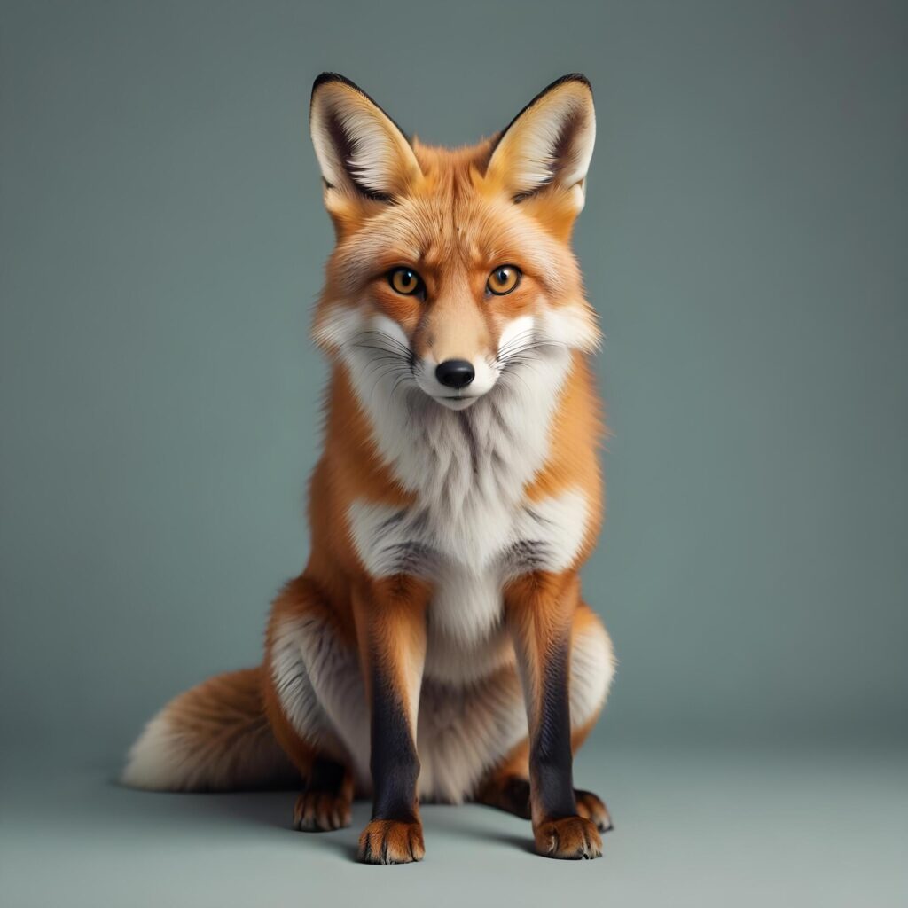 fox realistic plain background Stock Free