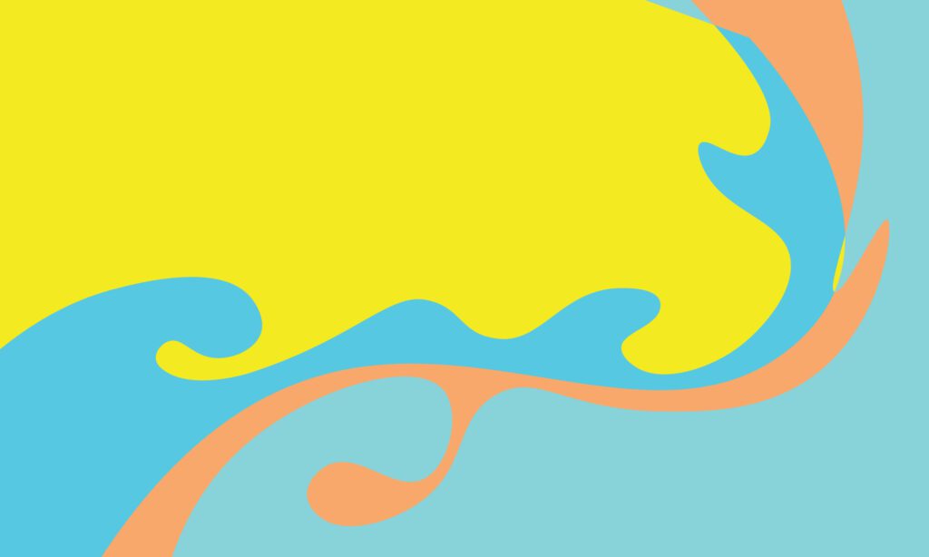 Abstract yellow and blue liquid fluid background. Free Vector