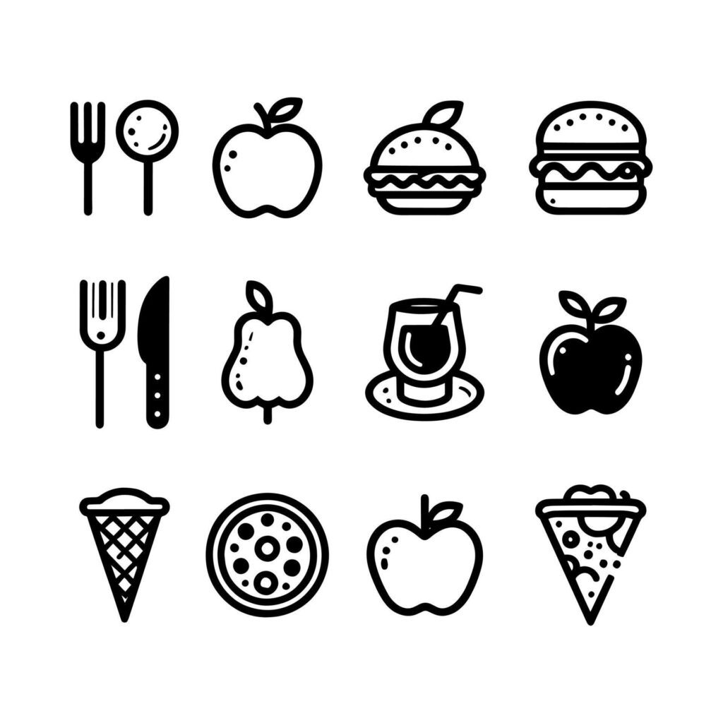 Food Icon Set Stock Free