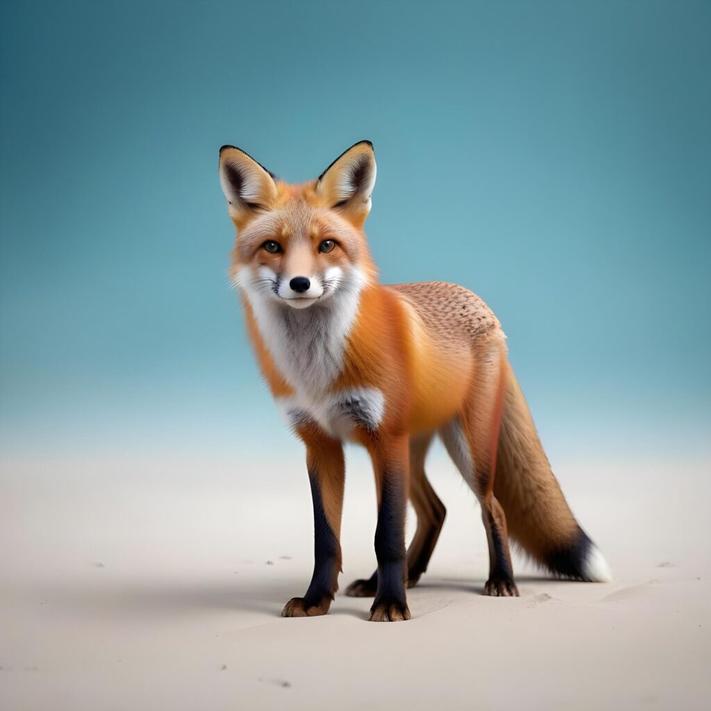 fox realistic plain background Stock Free